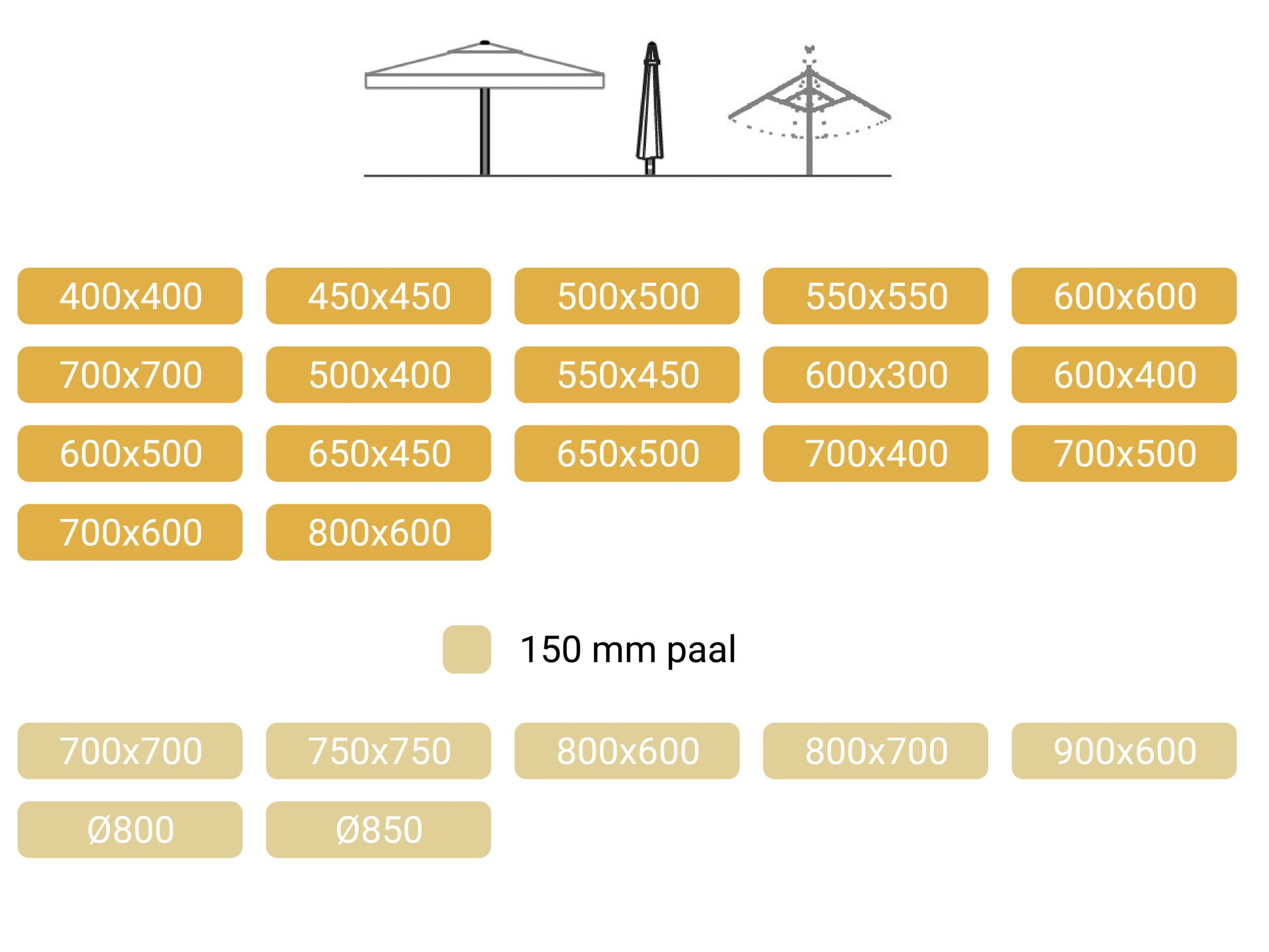 Maten parasols_Maxipro